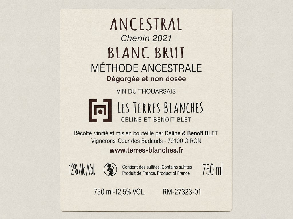 Ancestral Chenin 2021 背標