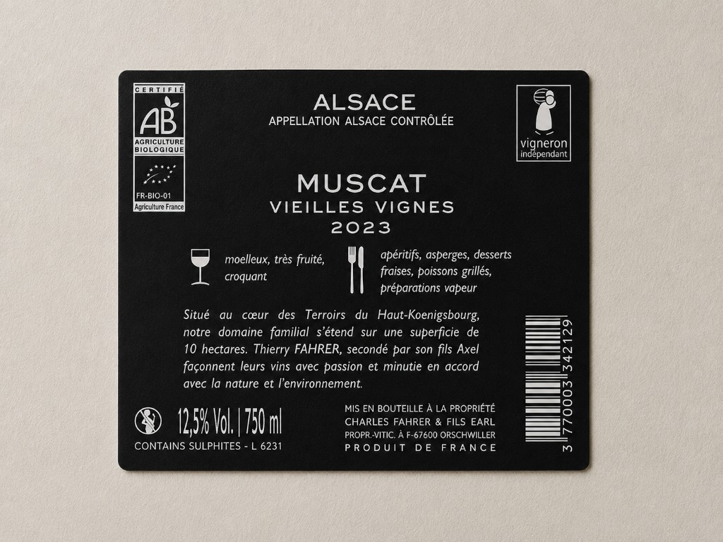 Muscat Vieilles Vignes 2023 背標