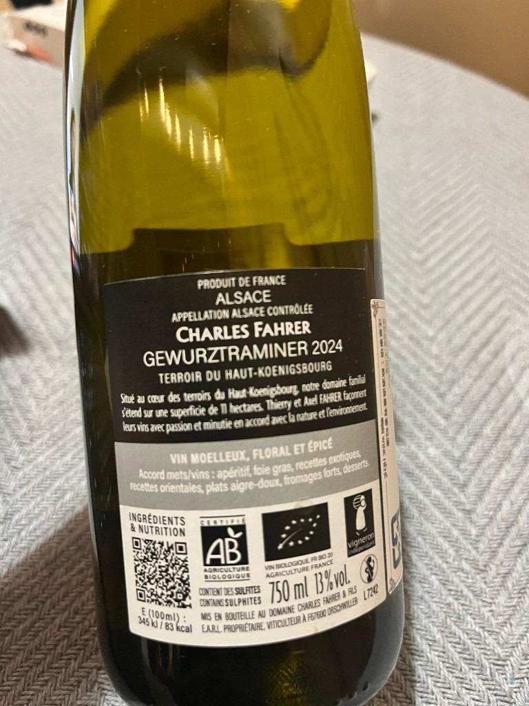 Gewurztraminer Terroir du Haut-Koenigsbourg 背標